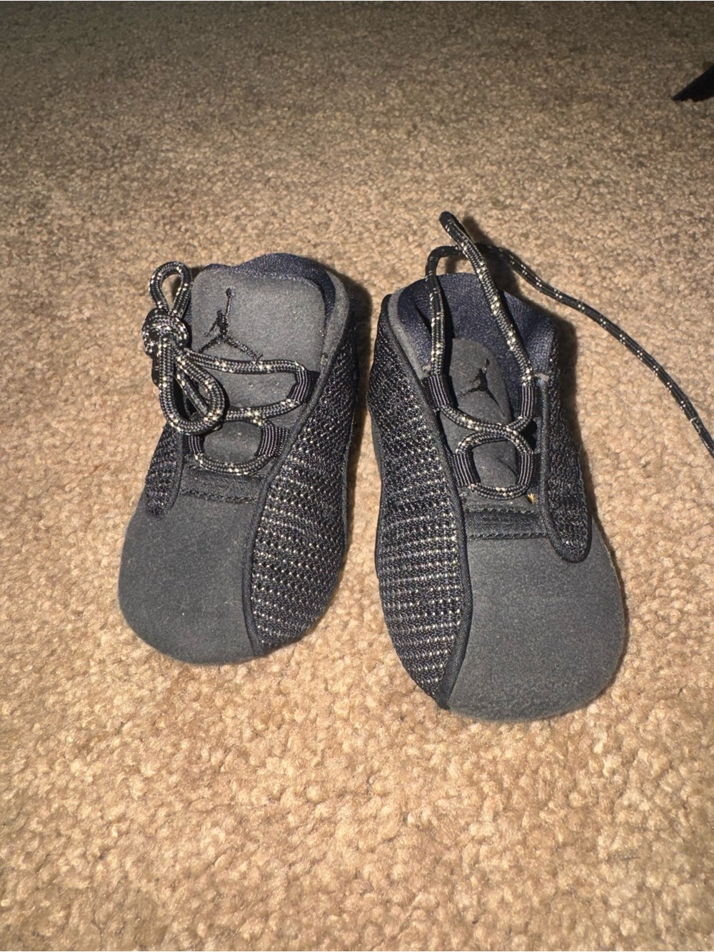 Jordan Baby Black Knit Slip-On Sneakers